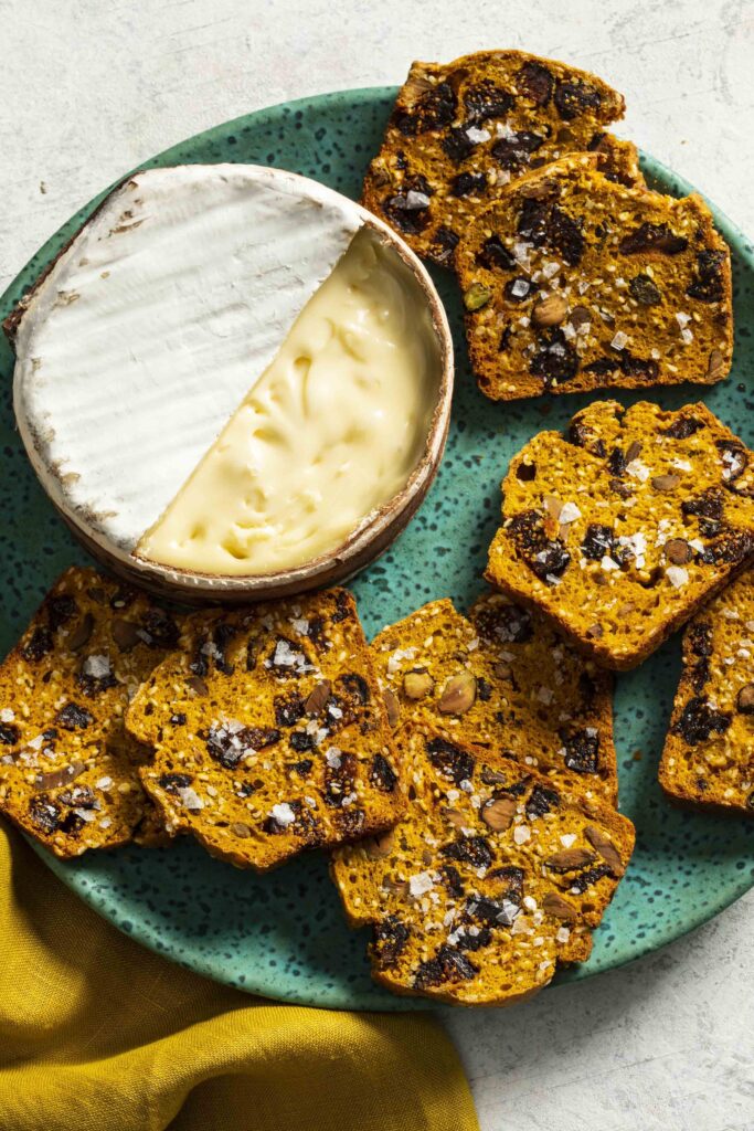 Fig and pumpkin crackers are seedy, chewy, and great with cheese. Try the fig and pumpkin crackers recipe for the holidays.