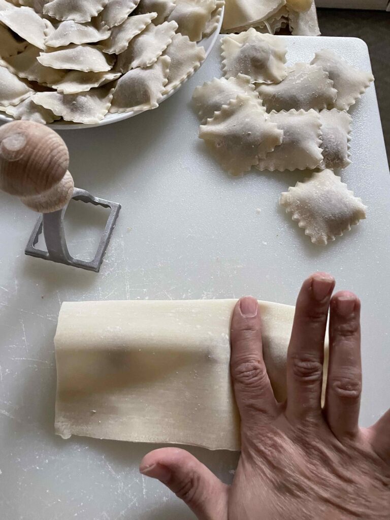 fig and goat cheese ravioli pressing dough