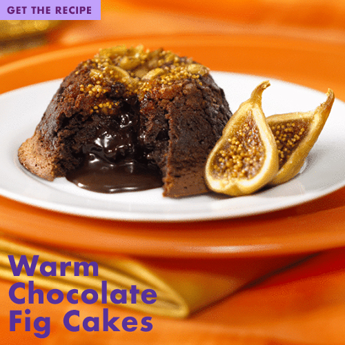 warm chocolate fig cakes