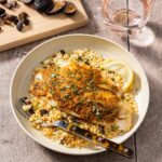 Make dinner healthy, quick + mess-free with fish cooked in parchment paper or foil. Moroccan fish, couscous with figs in chermoula spice is a new weeknight favorite.