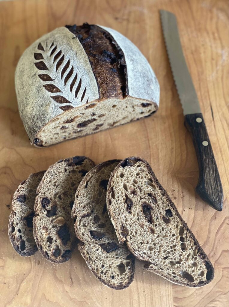Sourdough rye bread recipes bring nutty, earthy flavor like this buckwheat sourdough whole grain bread with figs by Sarah Owens.