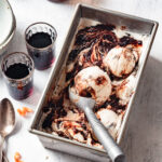 Commercial ice cream shops keep the menu fresh with port wine fig ripple ice cream recipe, rich with fig flavor swirled in vanilla ice cream.