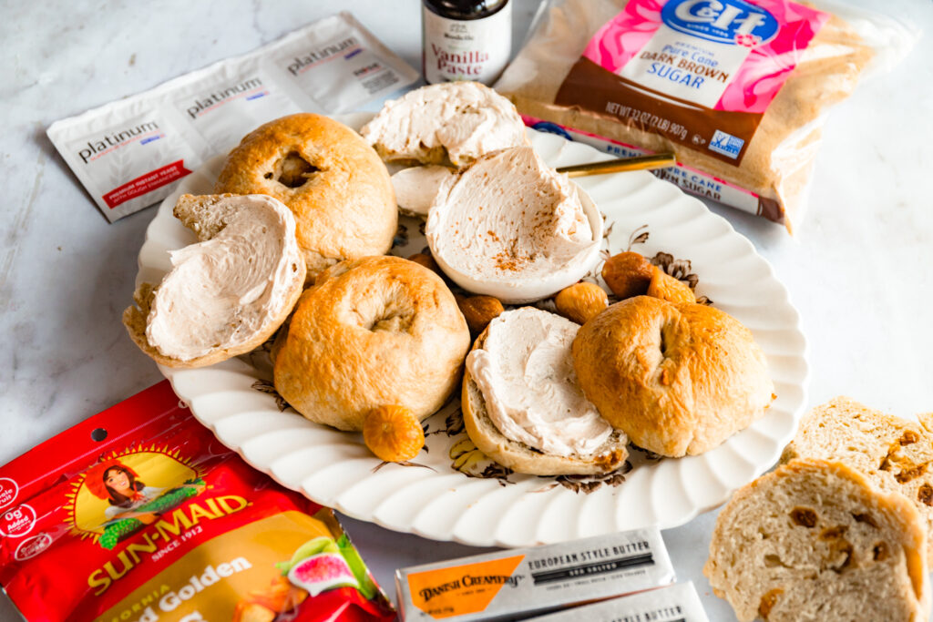 Fig cinnamon bagels are a modern classic. Paired with whipped honey butter, make this a fig cinnamon bagel recipe. 