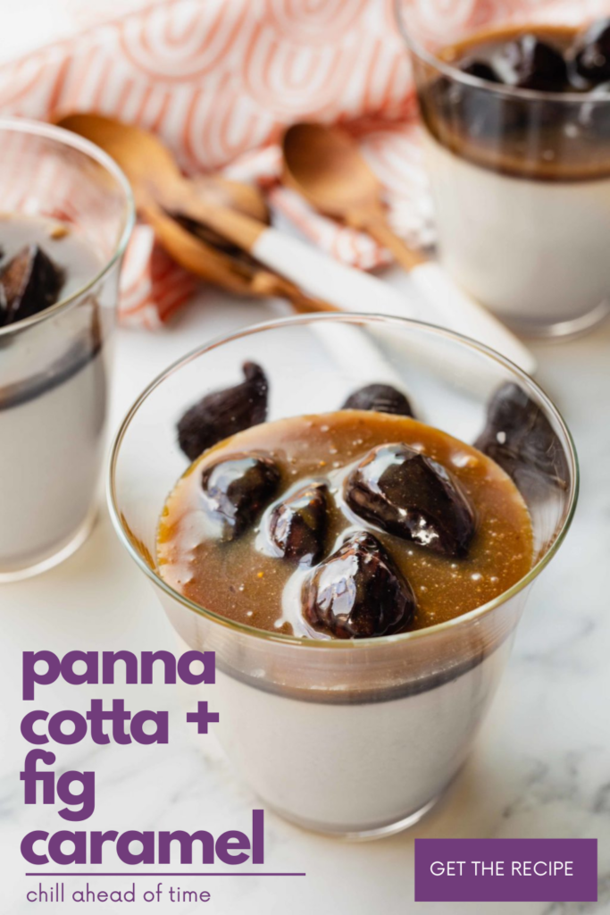 panna cotta cup with fig caramel on top