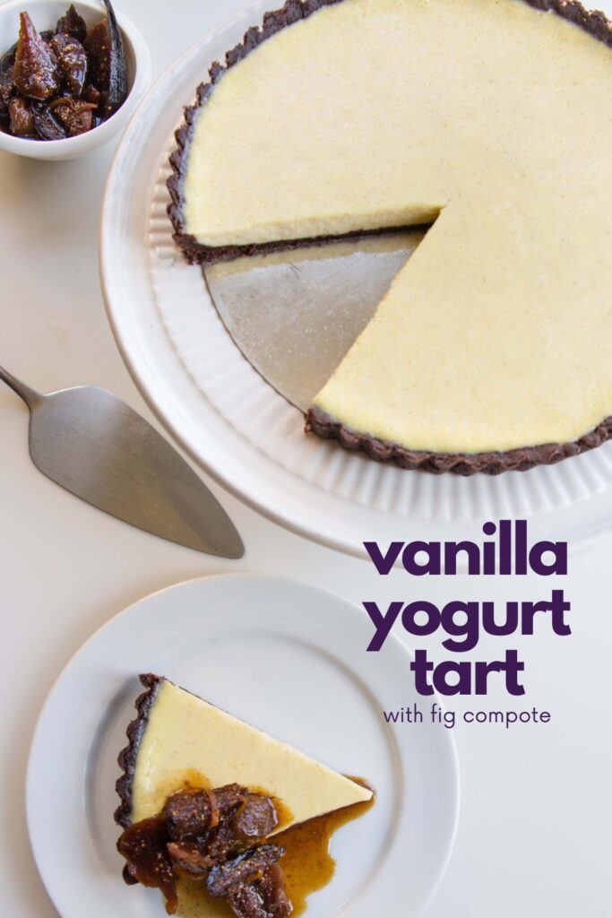 vanilla bean yogurt tart with fig compote | baking pie with figs